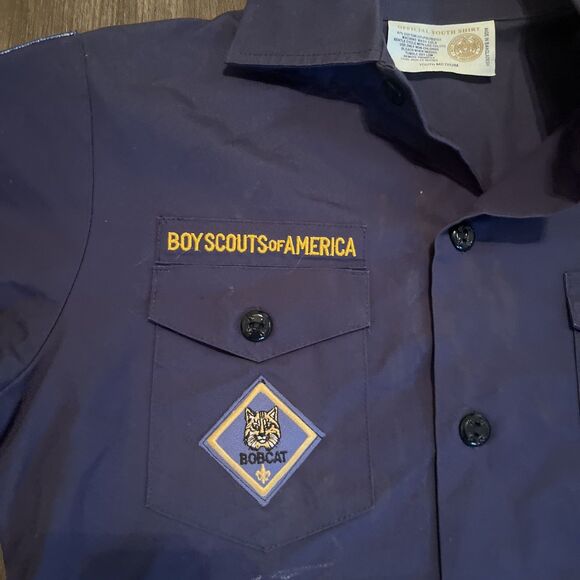 Boy Scouts America Scout Uniform Boys Youth Shirt Button Front Blue Size Medium - Picture 4 of 8